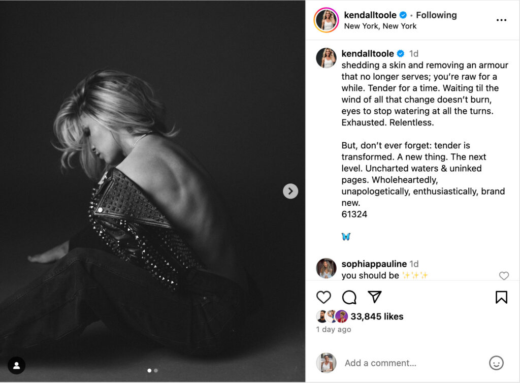 Kendall Toole's Instagram post hinting at an announcement on June 13.